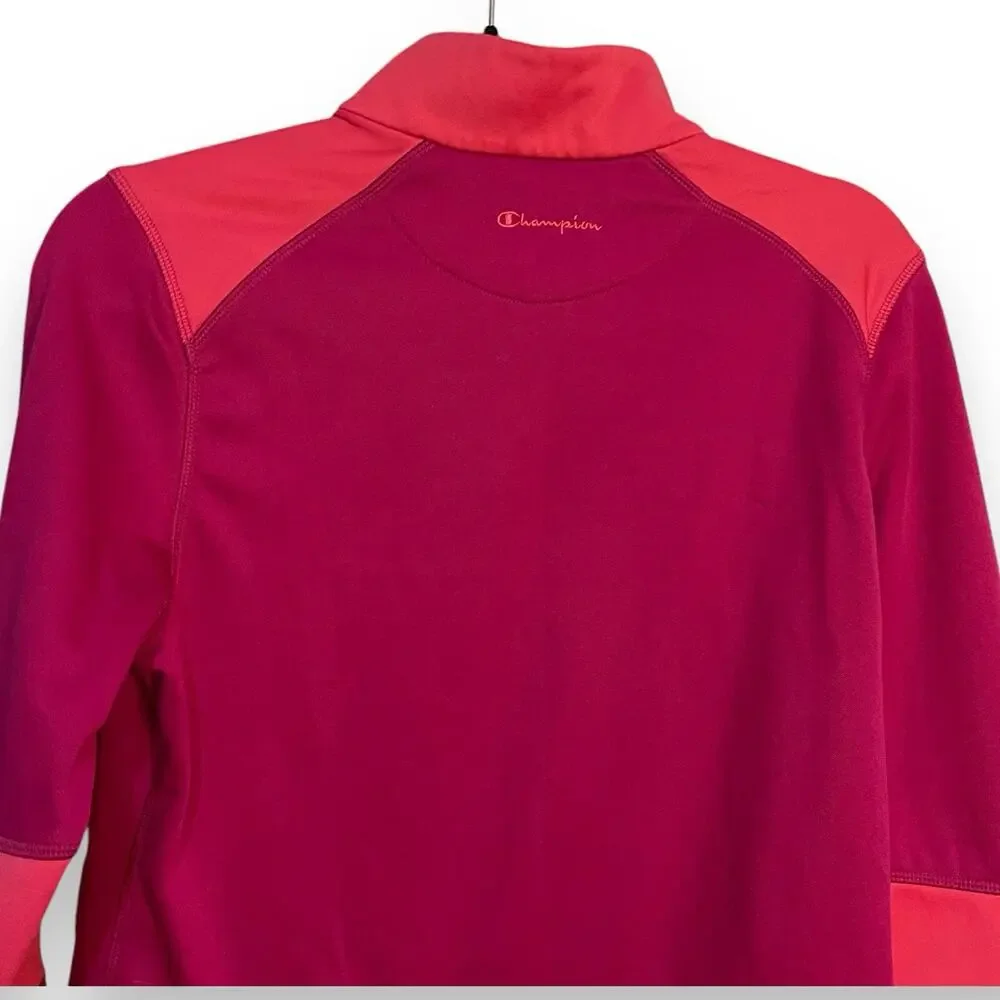Champion Powertrain Sweatshirt Womens M Pink Thumb Holes Athleisure Athletic Top